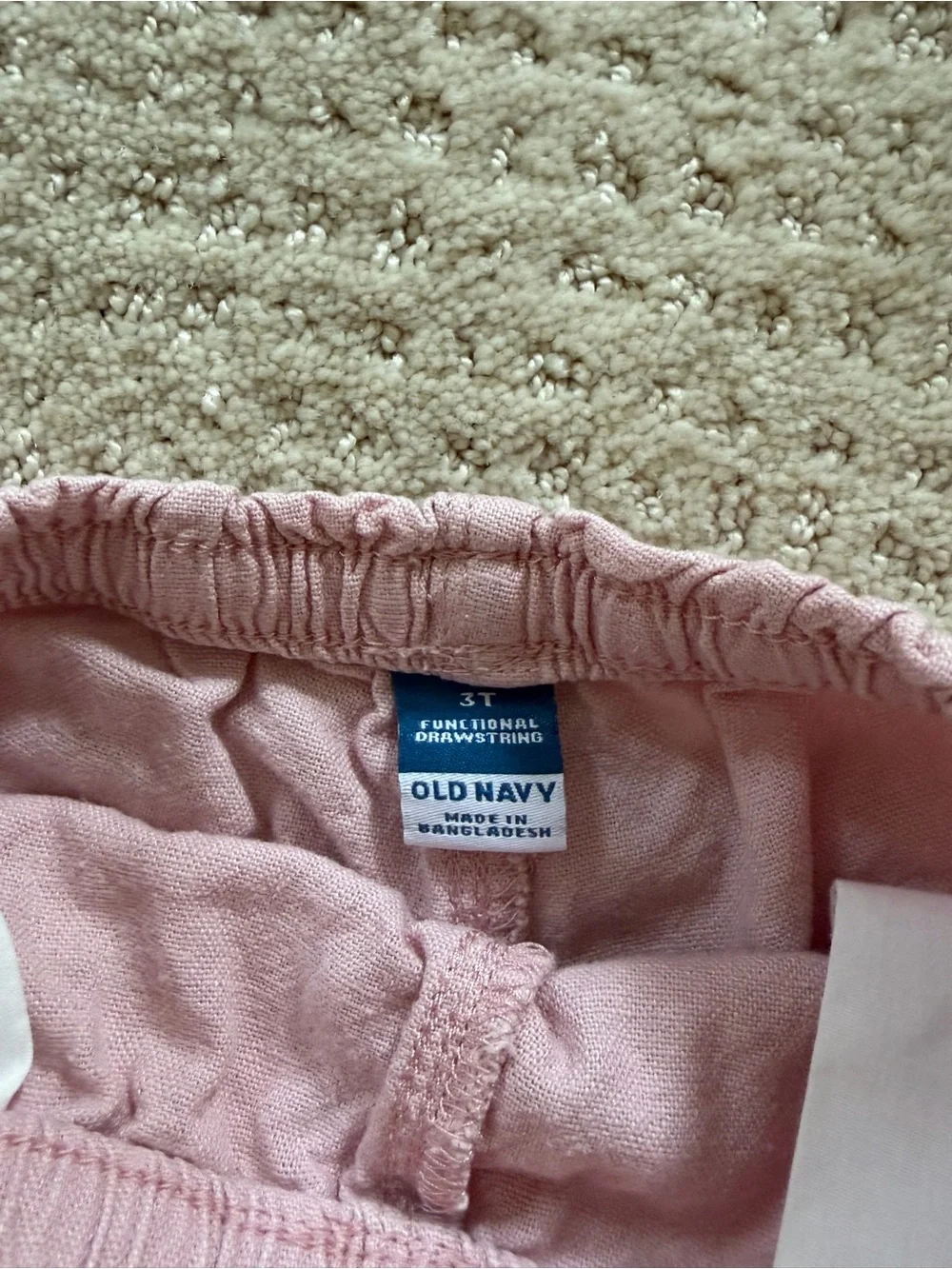 Toddler Old Navy Light Pink Elastic Drawstring Linen Shorts